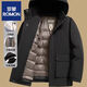 ROMON Men's Down Jacket Winter New Style Removable Liner Jacket Hooded Thickened Middle-aged Warm Dad Winter Clothes HSYR-6988 Black 5XL 200 Suitable for 195-210Jin Jin is equal to 0.5 kg