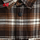 H&M children's clothing children's boys' shirt spring new plaid shirt cotton flannel jacket style shirt 1294610 brown/plaid 165 165/84 (13-14Y)