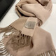 SOMUBAY autumn and winter new scarf men's solid color simple double-sided wool scarf women's winter versatile warm narrow version men's scarf gift gray