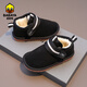 Baba Duck children's snow boots 2025 new versatile plus velvet girls' baby shoes winter boys' warm cotton shoes black 31