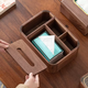 Yusenyi black walnut drawer living room household paper box coffee table solid wood tissue box tissue desktop remote control storage box (combination pack) light luxury copper edge magnetic tissue box-Yuanfu Ashtray
