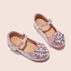 Girls Princess Elsa 2026 new fashion soft-soled small leather shoes crystal soft-soled shoes pink single layer 32 inner length 20cm
