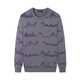 Qipai Xinjiang cotton/national style landscape print round neck sweatshirt for men 2025 autumn and winter new casual versatile top trend dark gray S (165)