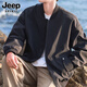 JEEP SPIRIT Jeep American Flight Jacket Men's Spring Trendy Loose Casual Workwear Jacket Men's Black M