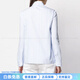 PRADA Ruffled Zipper Long Sleeve Striped Sun Protection Shirt Women's Blue New Year Gift Blue 40