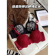 Victoria's Secret French Light Luxury Underwear Women's Small Breasts Gather Up to Show Big Red Benmingnian Wedding Bridal Bra Set Burgundy-Set Counter Style 75C 34