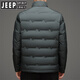 JEEP SPIRIT Men's Short Down Jacket Winter New Thin Goose Down Jacket Warm Thickened Men's Jacket Gray Green M 170