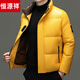 Hengyuanxiang Winter Bread Shiny Stand Collar Down Jacket Men's Fashionable Casual Thickened Warm New Jacket Yellow 2XL 185 Suitable for 160-175Jin Jin equals 0.5kg
