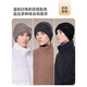 JIUMU Big Head Hat Men's Autumn and Winter Double-layer Thickened Warmth Ear Protection Northeast Wool Knitted Baotou Cold Hat Black One Size (56-60cm)