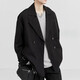 Short trench coat for men 2025 spring and autumn new British style commuter casual jacket for men black XL