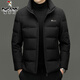 Мужской пуховик Woodpecker, короткий зимний утолщенный теплый белый утиный пух, модная куртка с воротником-стойкой, универсальная моющаяся куртка с защитой от холода 6183 черный M 170
