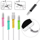 Data Cable Protective Sleeve Threaded Short Cable Winder Solid Color Headphone Cable Storage Anti-Breaking Mobile Phone Charging Cable Universal Data Cable Protective Sleeve - White 8 Pack