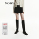 MO&Co. Culottes shorts sheep wool worsted simple pleated low-waist casual pants Moanke black M 165