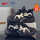 Warrior Children's Shoes Winter Comfortable and Warm Boys' Velcro Cotton Shoes Children's Velvet Sports Shoes WZ-C065L Black/M35