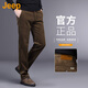 JEEP Pantalones casuales de pana genuinos americanos de alta gama, pantalones de negocios sueltos, rectos y sin hierro para hombres de otoño e invierno, mostrador regular negro, mismo estilo 31