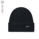 JIUMU Men's Pure Wool Hat Autumn and Winter Warm Baotou Cold Hat Outdoor Coldproof Knitted Hat Gift Box Jet Black One Size (56-60CM)