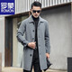 ROMON men's double-sided woolen coat men's medium-length lapel woolen woolen autumn and winter high-end thickened windbreaker coat gray 2XL