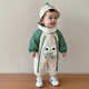 Disney (Disney) autumn and winter baby jumpsuit type A children's outdoor windproof and warm clothes baby hooded crawling clothes cotton-padded clothes khaki 36cm 66