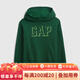 GAP Boys and Girls 2025 Autumn New Logo Three-dimensional Print Fleece Hoodie Children's Suit US Version 795197 Green 160 _80 (over 14 years old)
