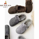 Scarecrow gray thick-soled shoes winter toe-cap furry slippers women's outer wear lazy half-slippers Boken shoes gray counter version 35