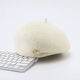 Yusenyi beret women's hat women's fashionable style wool blended white and temperament autumn and winter style beret for women Mao Bei big red one size 55-58