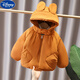 Disney (Disney) Girls' Velvet Thickened Cotton Jacket 2025 New Baby Girl's Warm Hooded Fashionable Winter Clothes Padded Children's Cotton Jacket Pumpkin Color Cotton Jacket 120 cm
