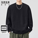 MARK FAIRWHALE sweatshirt men's spring and autumn American round neck casual jacket men's loose trendy tops black 2XL