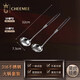 YANG BO EXTRA EAR food grade 316 stainless steel soup spoon colander household drinking soup spoon thickened long handle hot pot spoon kitchen serving spoon wooden 316 small hot pot soup spoon + colander