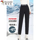 Woodpecker inner wear down pants for middle-aged and elderly women in winter, plus velvet and thickening, Northeast cold-proof cotton pants, elastic bottoming, goose down lining, black A S