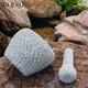 Olevo retro bluestone stone mortar garlic pounder medicine jar stone cup household food supplement grinder bowl old-fashioned garlic press mortar outer diameter 12cm small size
