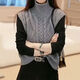 The same style in the mall, elegant reversible vest, loose turtleneck, stacked top, fashionable and versatile pullover sweater for women, gray M, recommended 90-120 Jin Jin equals 0.5 kg