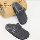 Scarecrow gray thick-soled shoes winter toe-cap furry slippers women's outer wear lazy half-slippers Boken shoes gray counter version 35