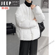 JEEP SPIRIT8XL Extra Large Size 90 White Duck Down Down Jacket Men's Winter Korean Style Fat Loose Collarless Thickened Jacket New Product White 6XL 220-240Jin Jin is equal to 0.5 kg