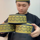Hanqi Hui men's hat for worship, men's fine embroidery ethnic minority Xinjiang hat flat top embroidery cm embroidery black 55