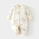 Wua wua baby cotton padded jumpsuit baby quilted thickened autumn and winter jumpsuit jumpsuit infant clothes beige (bow tie bear 120g cotton one-piece) 66cm