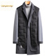 卡丹路奢侈高档品牌秋冬羽绒内胆双面呢大衣男羊毛大衣外套中长款双面呢 黑色 L 175