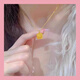 Menbin Lao Fenghuang Gold Store 9999 pure gold covered silver brushed sugar cube pendant yellow I gold necklace women's pendant clavicle chain brilliant A model one about 0.29 + gift box