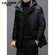 LILANZ men's mid-length down jacket winter high-end brand white duck down hooded fashionable men's jacket khaki M