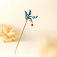 Ancient costume style hairpin with long tassels, leaf hairpin, cheongsam, Ming-made ethnic headwear, Hanfu accessories, retro hairpin, swallowtail dot wave-lily of the valley tassel