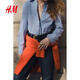 H&M women's shirt 2026 spring new cotton fashionable temperament simple poplin high intelligence shirt 1316432 blue/stripe S 160/88