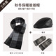 SOOKI British style retro classic beret men's autumn and winter new windproof and warm forward hat middle-aged and elderly dad hat black three-piece set hat + scarf + gloves one size (56-58cm)