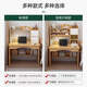 Yusenyi desk small apartment computer desk bookshelf integrated home student bedroom study writing table table and chair combination solid wood back chair pastoral oak color 100cm double cabinet door
