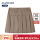 E LAND KIDS ropa para niños falda para niñas 25 otoño e invierno nueva falda plisada con patrón de estilo universitario británico Beige beige / 35 130