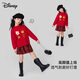 Disney Retro Tartan Girls Skirt 26th Autumn and Winter Christmas Style Umbrella Skirt New Year Red Versatile A-Line Skirt 120