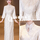 Taylor Martin champagne color new Chinese style engagement dress 2025 new bridal wedding dress main yarn high-end home toast dress Xiuhe suit HF059 autumn and winter L