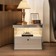 Impressive bedroom bedside table light luxury and high-end 2025 new safe with lock modern simple storage cabinet 0.55m/Italian light luxury/fingerprint lock/mirror paint