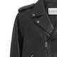 COACH Solid Color Glossy Cuban Collar Zip Closure Leather Jacket Men's Black Black M