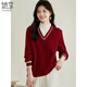 She enjoys half turtleneck sweater for women New Year's red holiday two-piece knitted bottoming sweater autumn and winter sweater for women T143Z3020