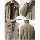 Jeanswest cotton coat men's American style double-sided warm winter new handsome lapel work jacket obsidian black 5XL