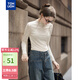 TonLion 2025 Autumn and Winter Women's Half Turtle Collar Solid Color Texture Knitted Bottoming Shirt